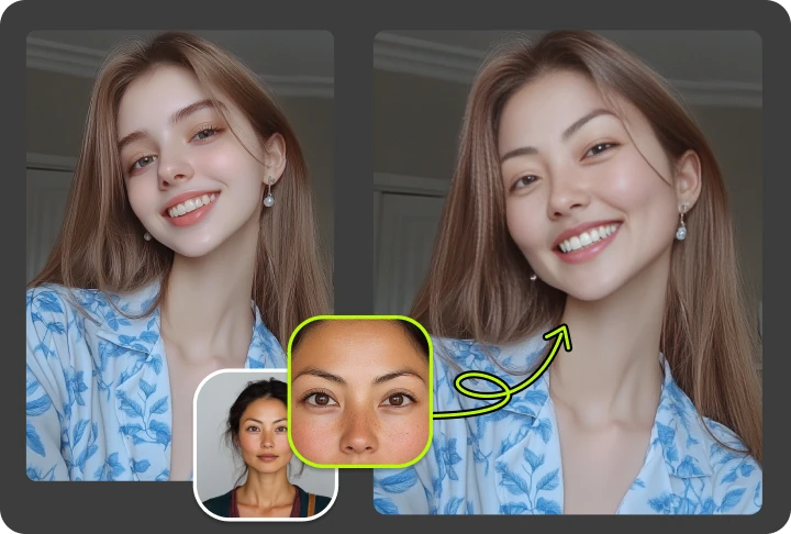 Facial Feature Swap - Swap Eyes, Nose, or Mouth