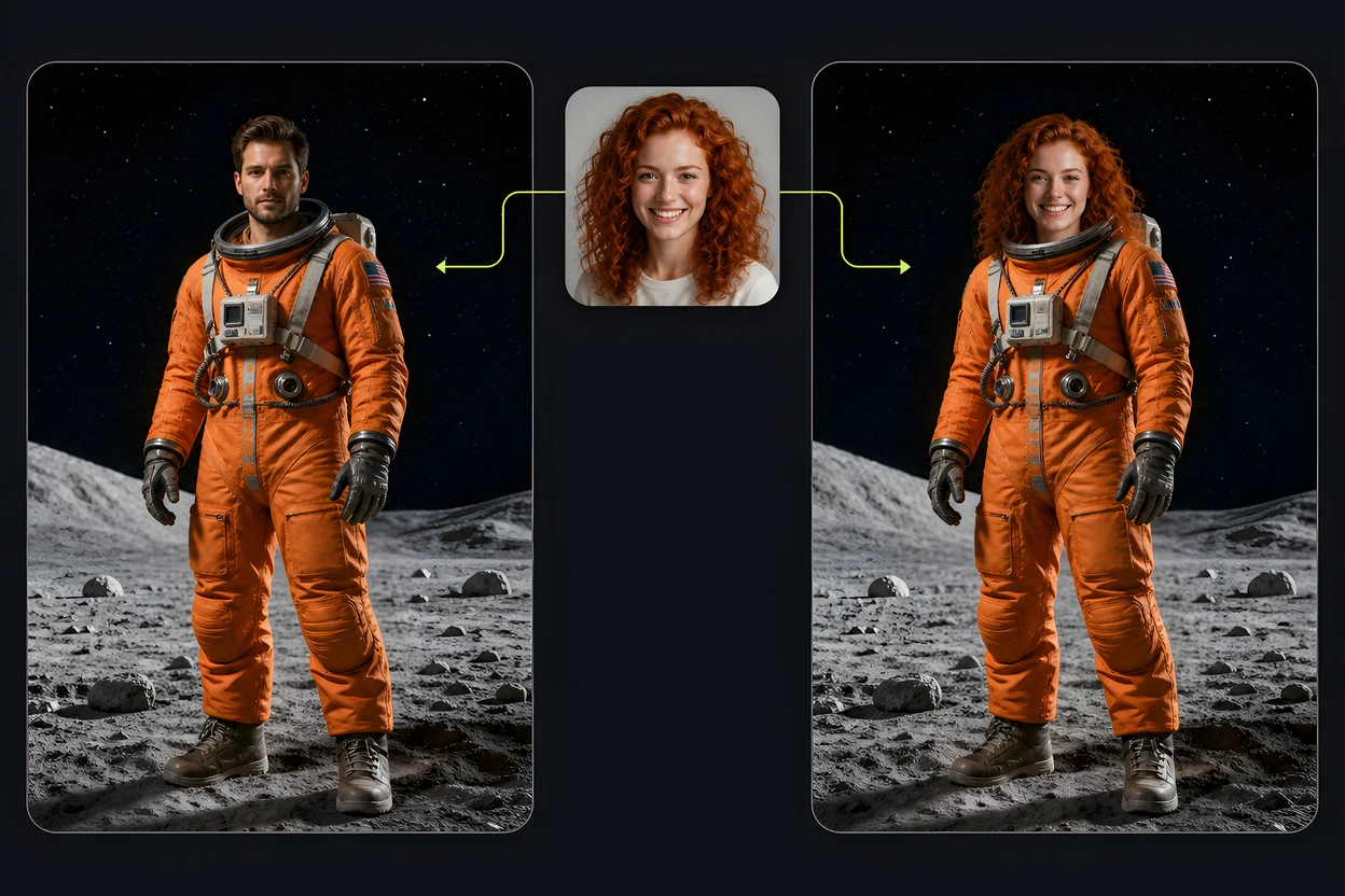 Photo head swap for fast corrections