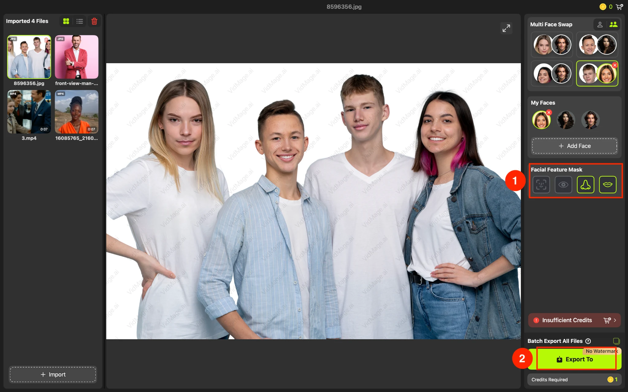 VidMage Mac click export to