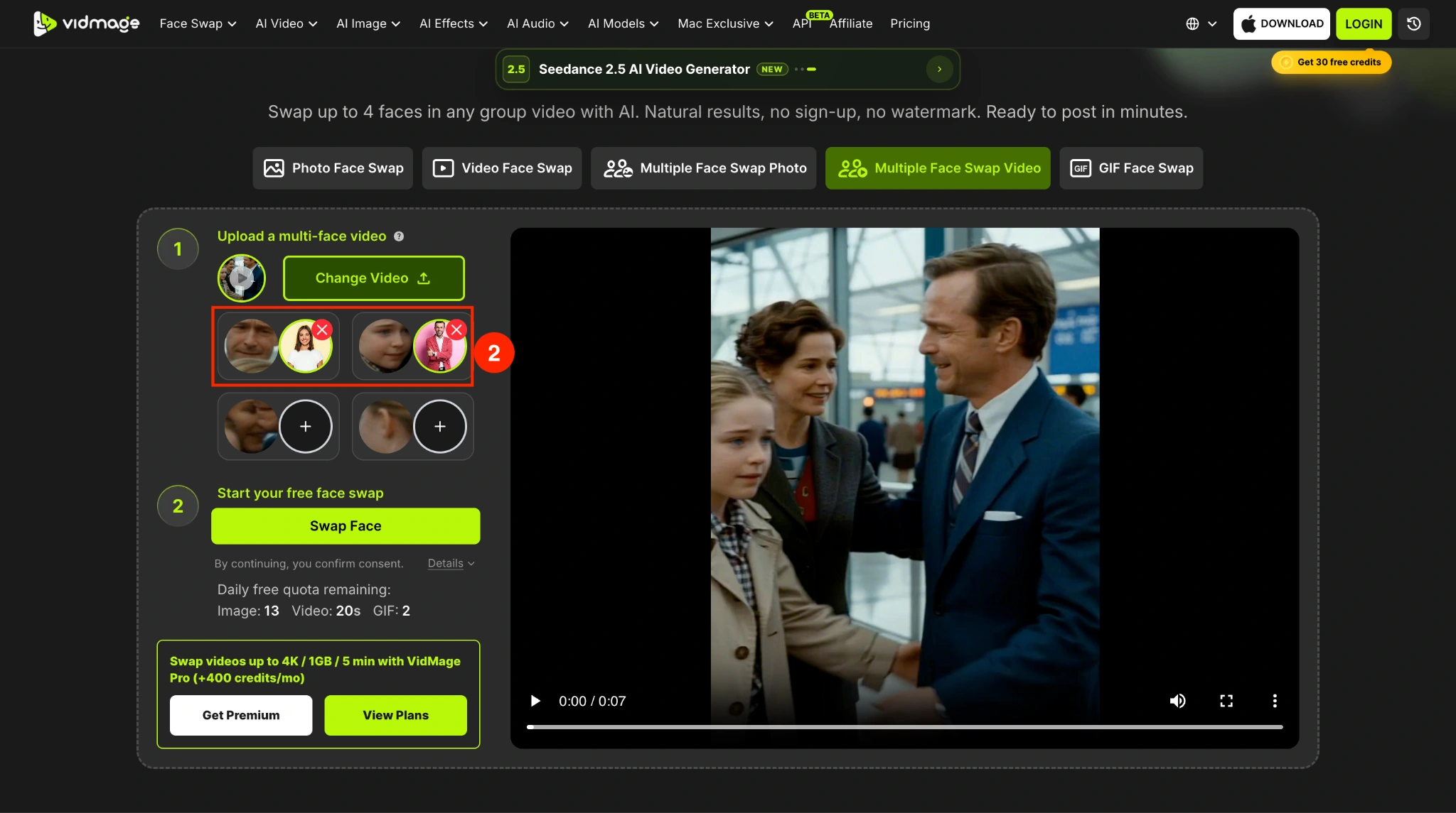 VidMage add multiple face photos