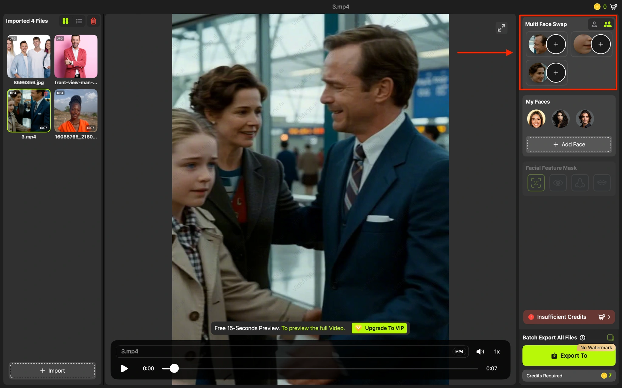 VidMage Mac add multiple source faces