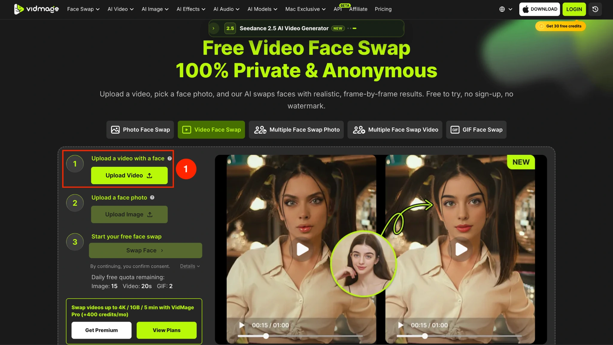 VidMage online upload video