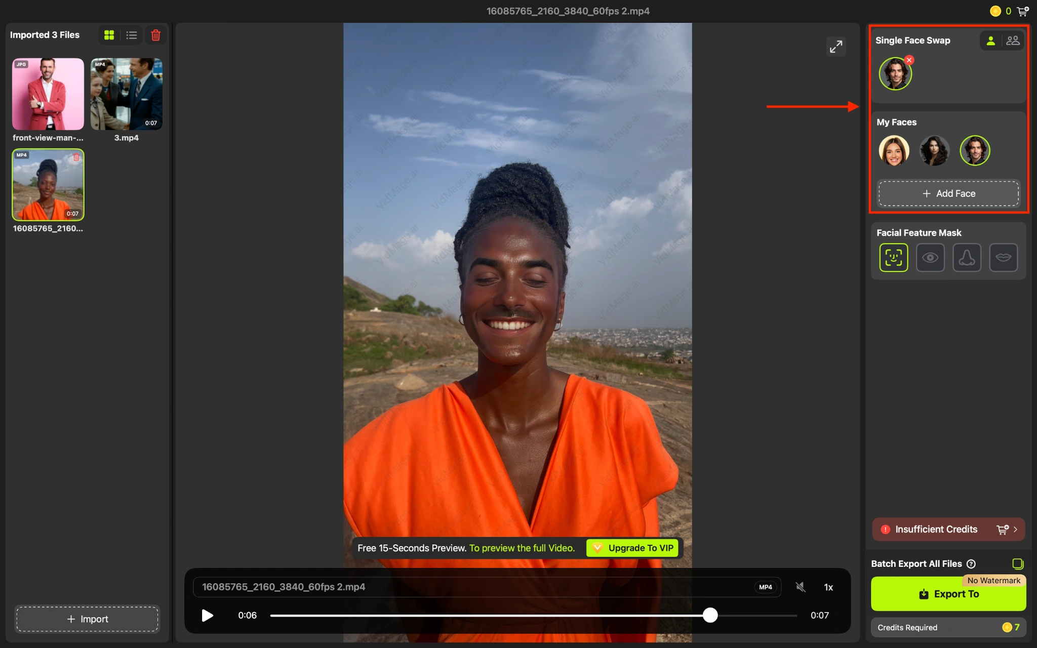 VidMage offline add target face