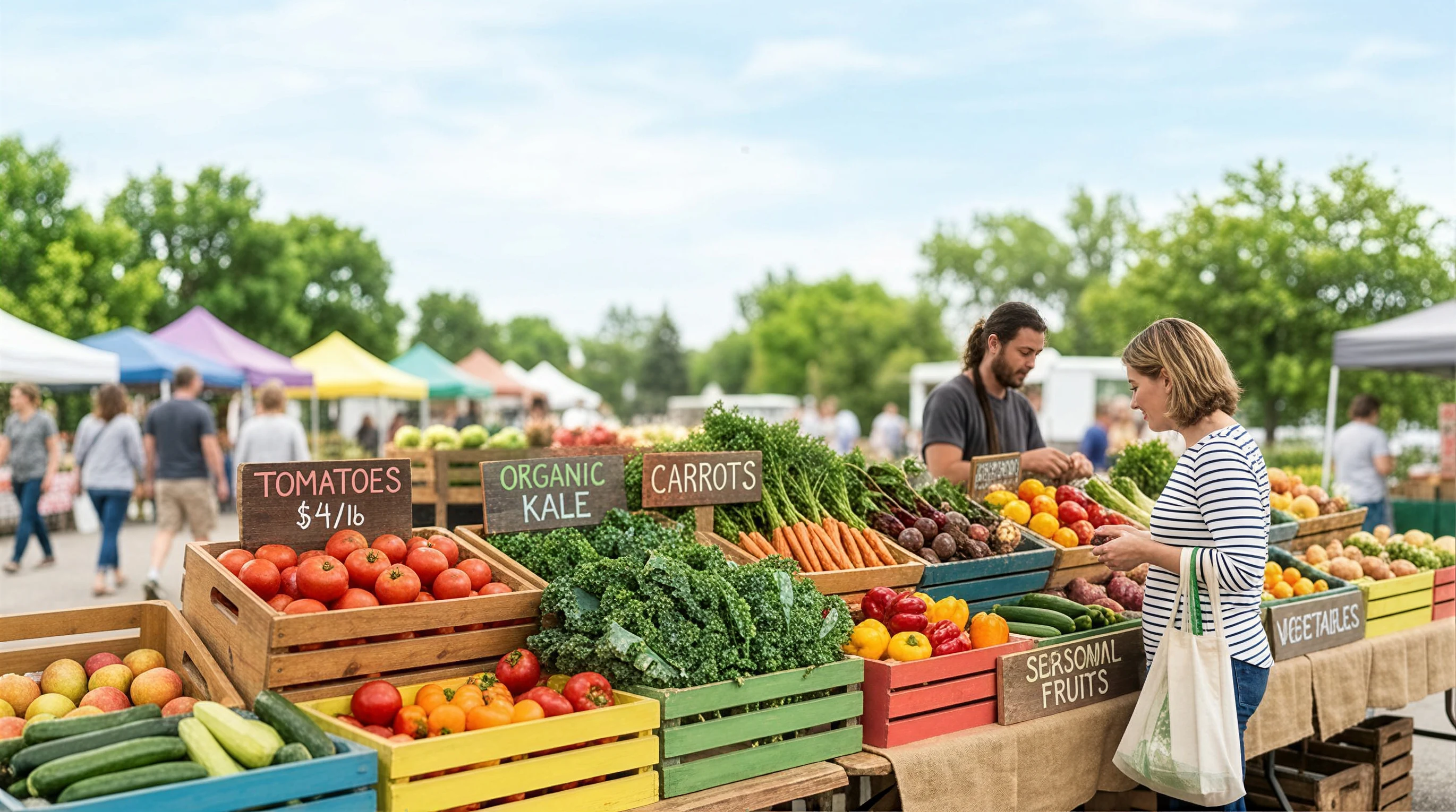 Farmers market poster key visual with bold headline space