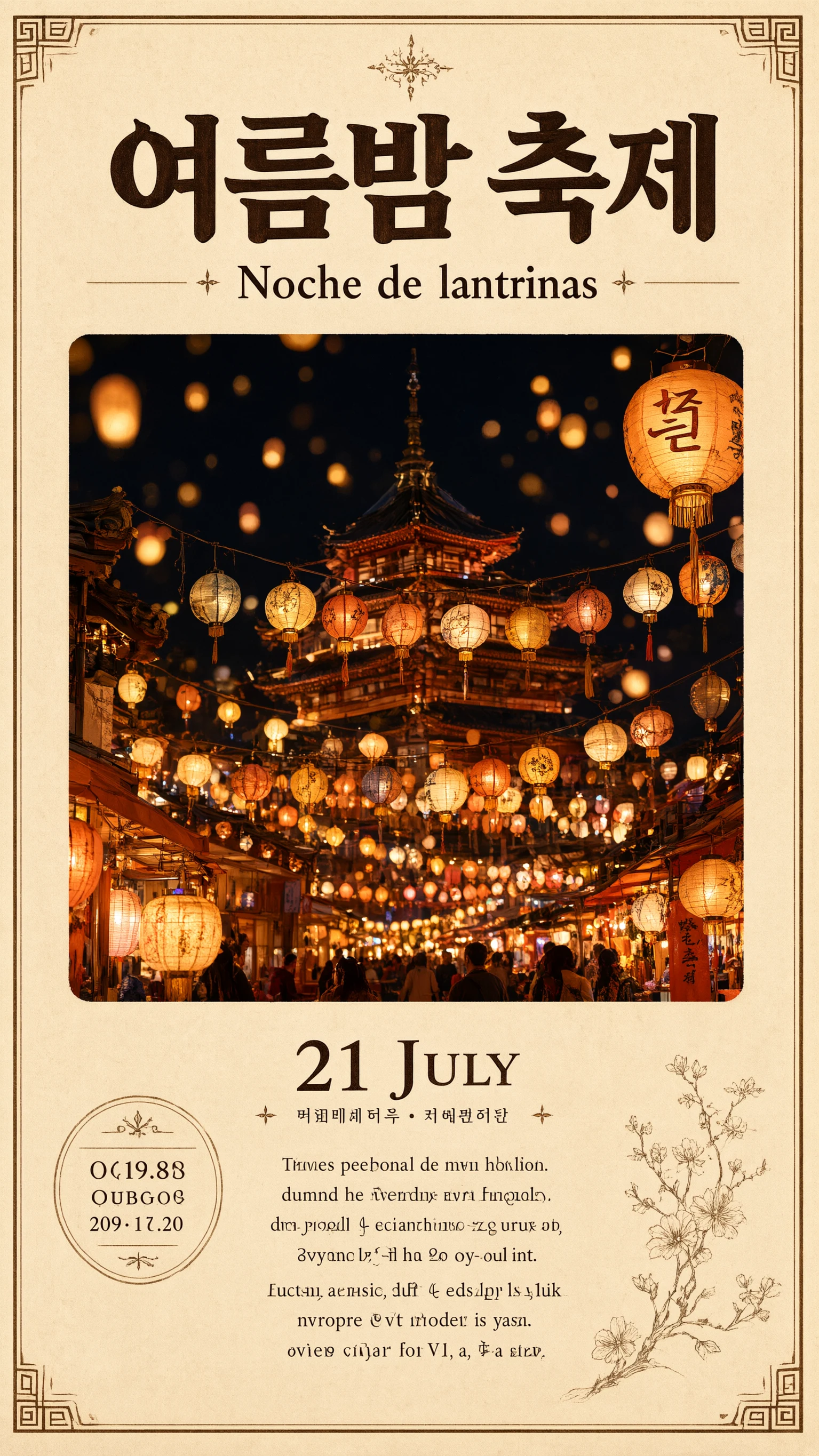 Bilingual Korean and Spanish festival poster from Qwen 3.0 Image Generator